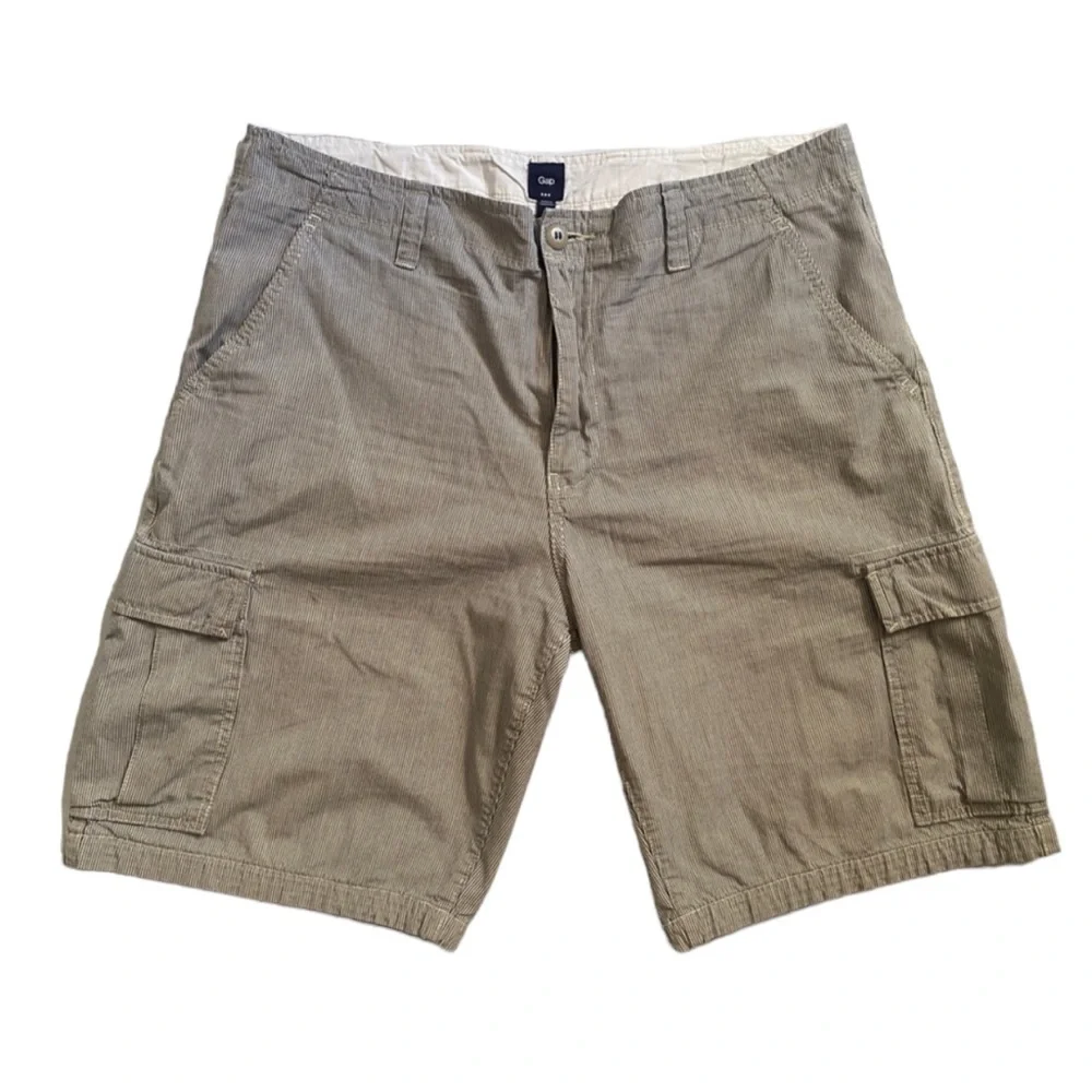 Gap Men’s Blue/White Striped‎ Cotton Cargo Shorts Size 36